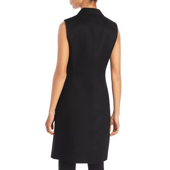 NWT Theory Double Breasted Vest Dress in Black Traceable Wool Sleeveless 0 - Picture 2 of 7
